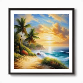 Sunset At The Beach 67 Art Print