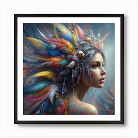 Feathered Woman 1 Art Print