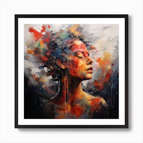 Colorful Lady Abstract Thoughts Art Print