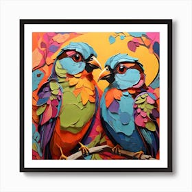 Birds On A Branch Art Print