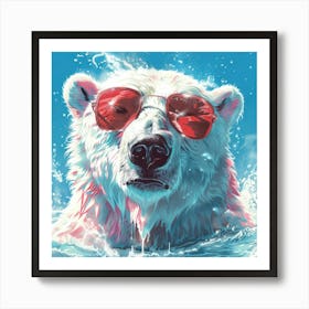 Polar Bear In Sunglasses 7 Art Print