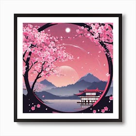 Asian Cherry Blossoms Art Print