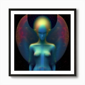 Angel artwork print, atmospheric. "Avenging Angel" Art Print