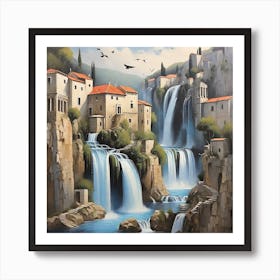 Waterfalls In Croatia Art Print