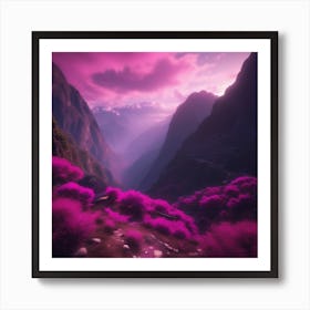 Purple Mountains Landscape Art Print