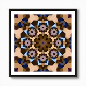 Mosaic Pattern Beige Flower Art Print