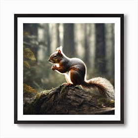 Squirrel In The Forest 58 Art Print