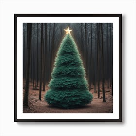 Christmas Tree In The Forest 81 Art Print