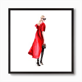 Red Dress Art Print