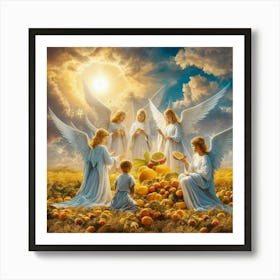 Angels In The Field 2 Art Print