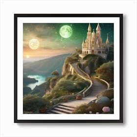 Fairytale Castle At Night 5 Art Print