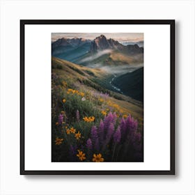 Wildflowers In The Mountains Art Print