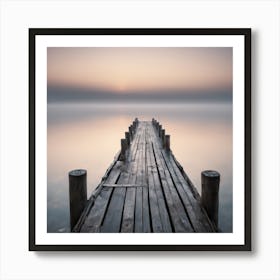 967450 A Wooden Pier At Misty Dawn In A Still Sea Xl 1024 V1 0 2 Art Print