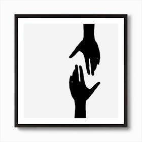 Two Hands Reaching For Each Other Art Print