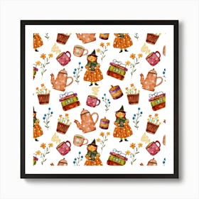 Cottagecore tea cozy illustration Poster