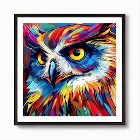 Colorful Owl Painting 9 Art Print