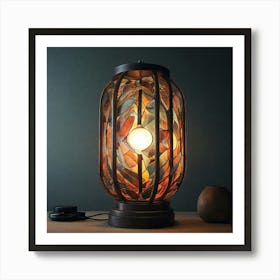 Stained Glass Table Lamp Art Print