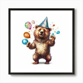 Birthday Bear 4 Art Print