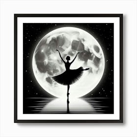 Silhouette of Ballet Dancer Art Print