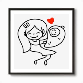 Family Mother And Newborn Art Print