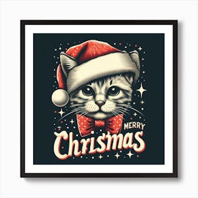 Merry Christmas Cat 8 Art Print