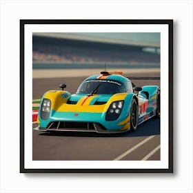 Race Car On A Track Art Print