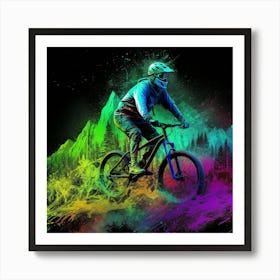 Mountain Biker Art Print