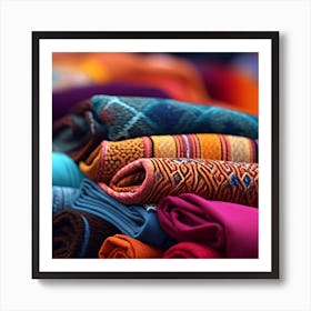 Colorful Textiles 1 Art Print