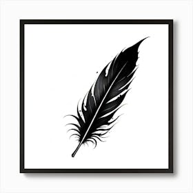 Black Feather Tattoo 1 Art Print