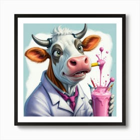 Cow Milkshake Art Print