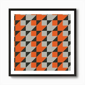 Bauhaus Geometric Orange Art Print