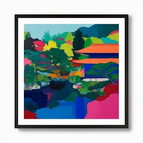 Colourful Gardens Ryoan Ji Garden Japan 1 Art Print