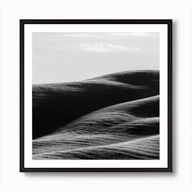 Italy Tuscany Rolling Hills 2of3 Bw Square Art Print
