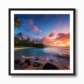 Sunset At The Beach Art Print