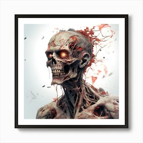 Zombie Skeleton Art Print