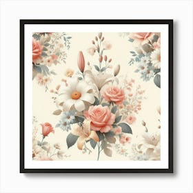 Floral Wallpaper 5 Art Print