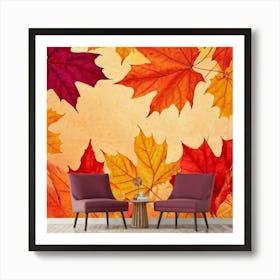 Autumn Leaves Wallpaper Mural Art Print