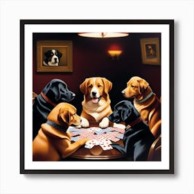 Dogs Playing Poker Art Print