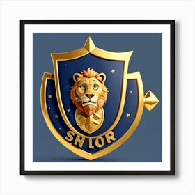 Default Logo Of A Shield With A Lions Head And A Star On It V 0 Art Print