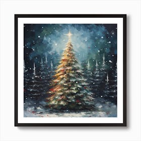 Dreamy Vintage Christmas Glow Art Print