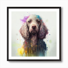 Watercolor Poodle Dog Art Print