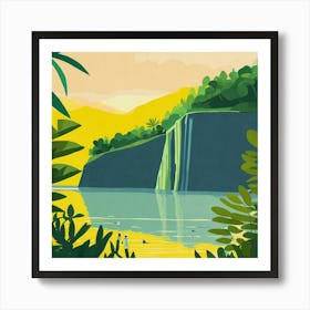 Waterfall In The Jungle Art Print