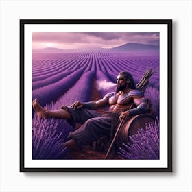 Man In Lavender Field Art Print