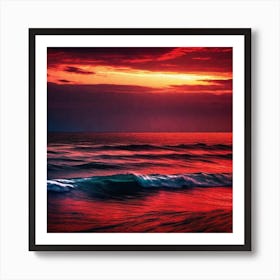 Sunset Over The Ocean 224 Art Print