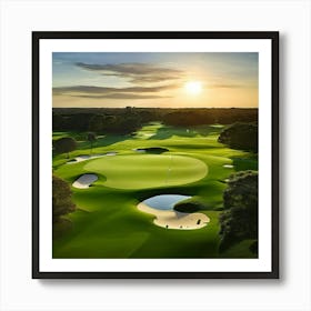 Sunset Golf Course Art Print