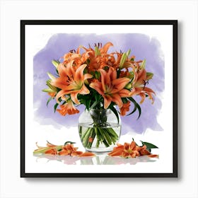 Orange Lilies Art Print