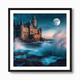 Castle On The Ocean Gigapixel Hq Scale 6 00x Art Print