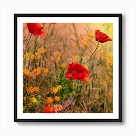 Red flowers Art Print