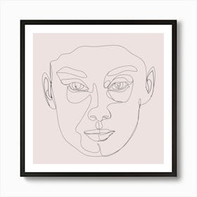 Who I Am Line Art Face Of A Woman Art Print