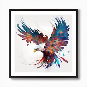 Myeera Abstract Art Logo Of A Flying Eagle 5ff0e8b3 8302 4799 90a4 35c13b4a555b Art Print